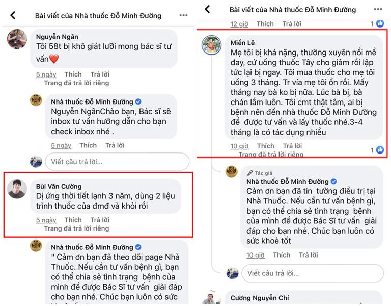 Phản hồi người bệnh về bài thuốc Mề Đay Đỗ Minh