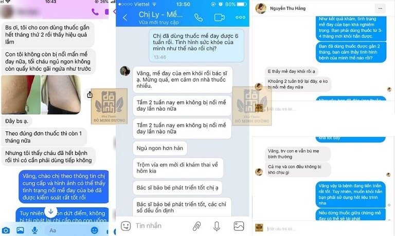Feedback của bệnh nhân về hiệu quả chữa mề đay tại Đỗ Minh Đường